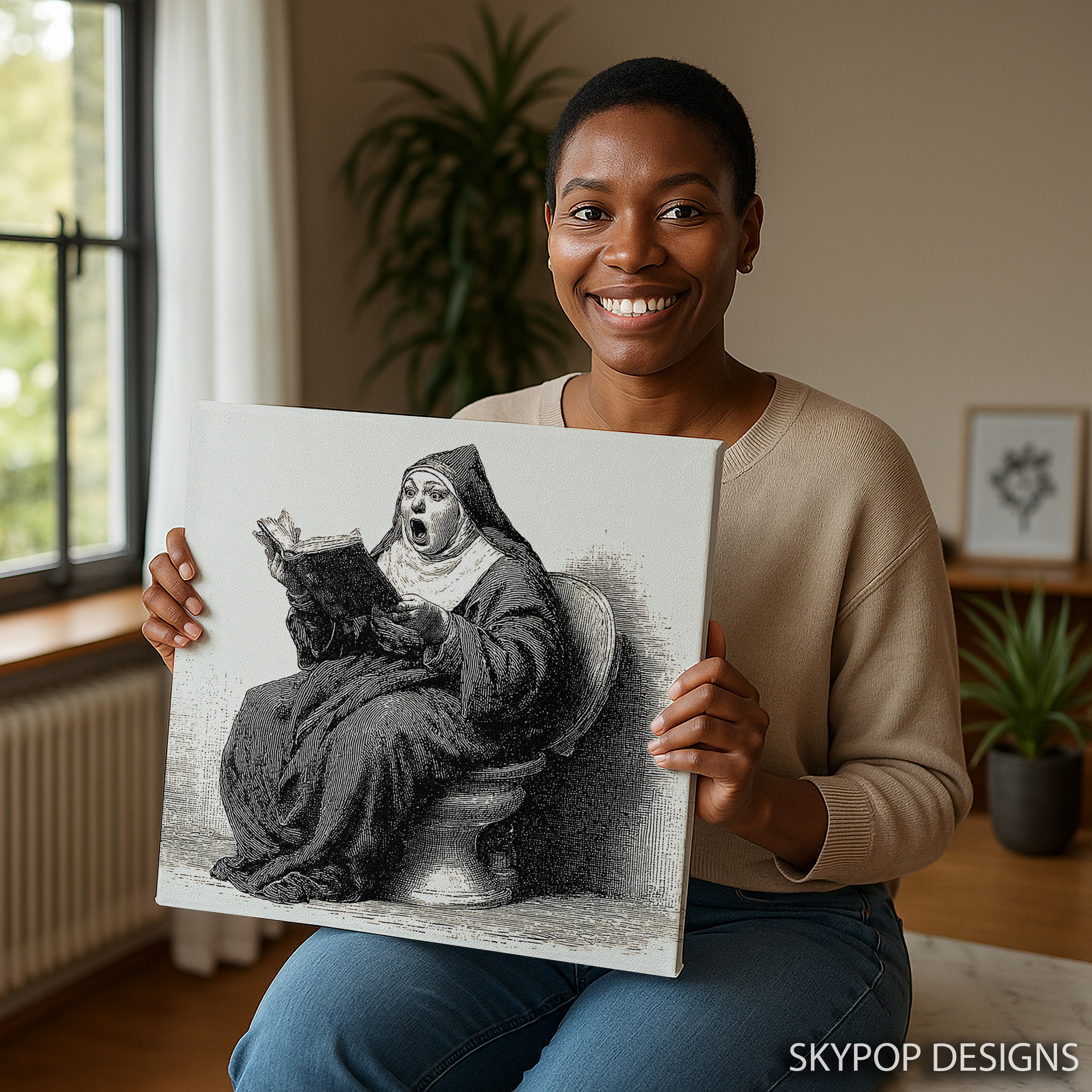9.jpg Shocked Nun Reading Art