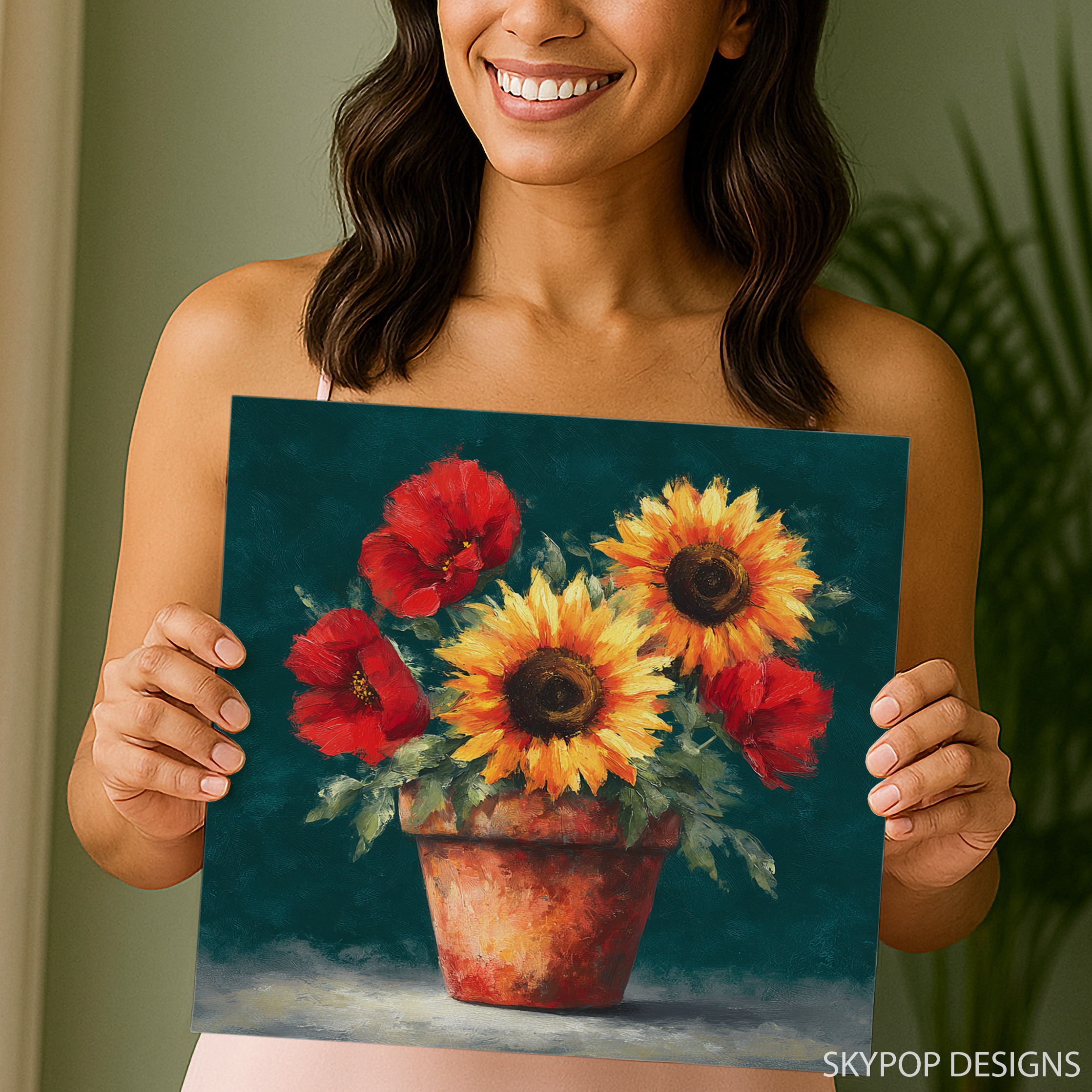 9.jpg Sunflower and Poppy Bouquet Art