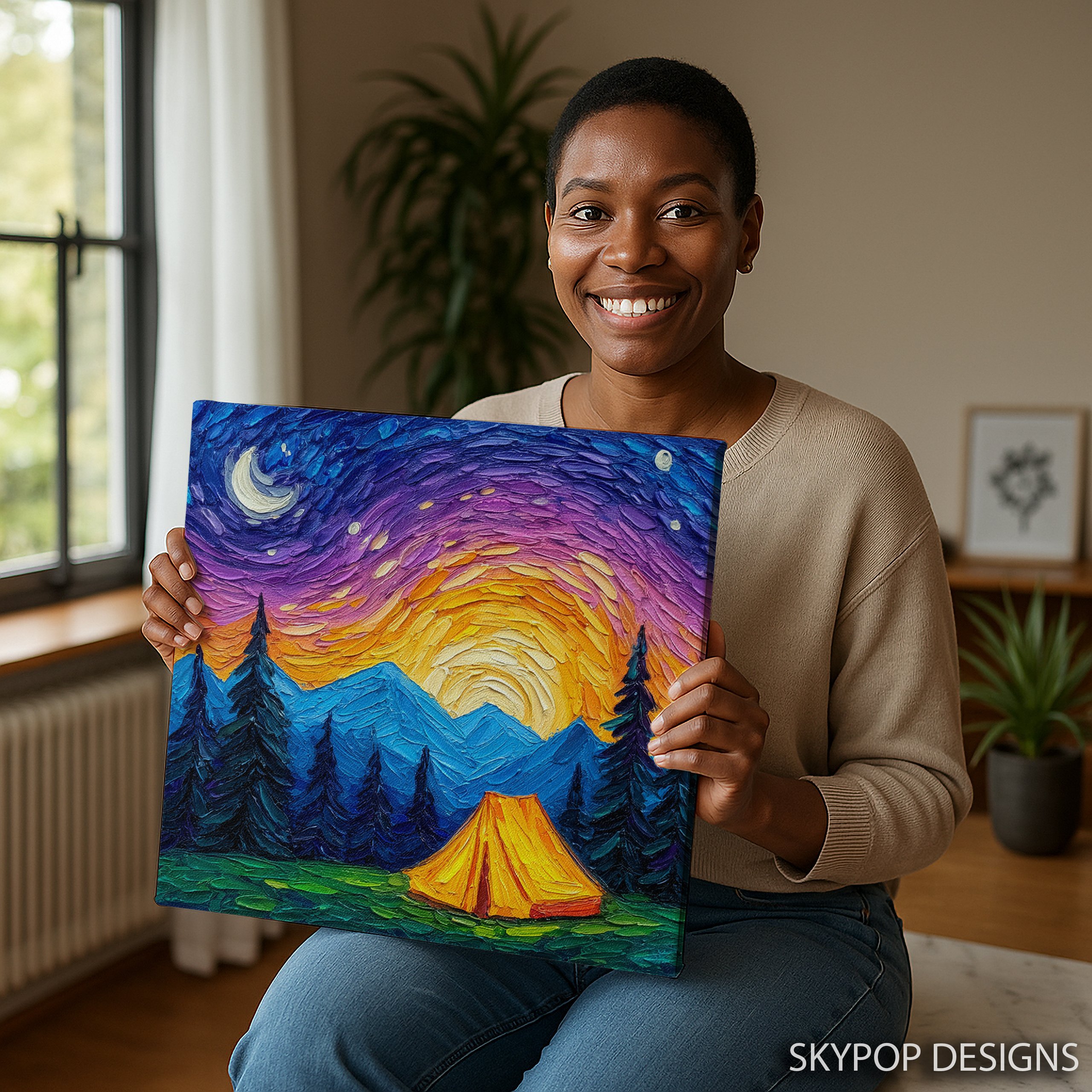 9.jpg Starry Night Camping Art