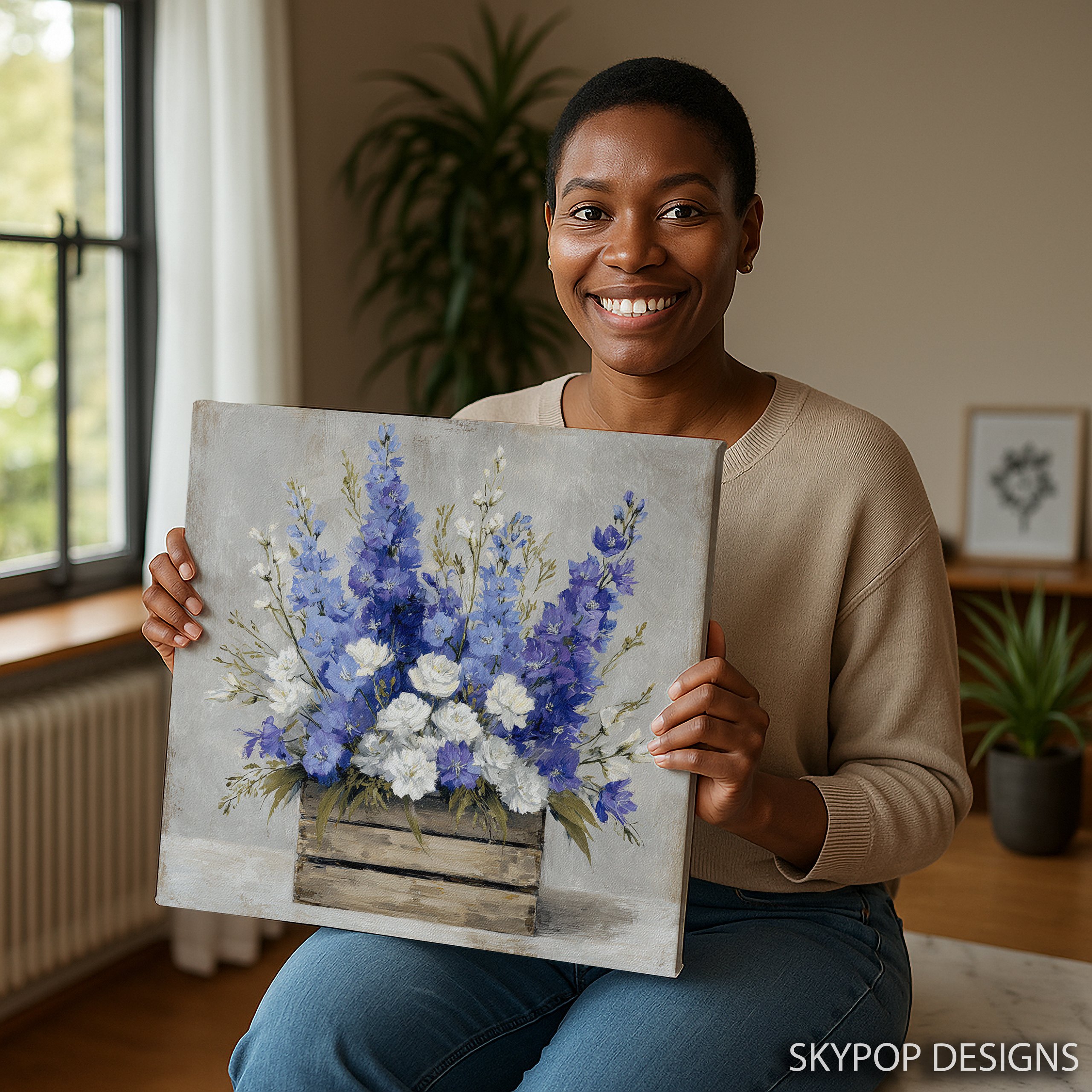 9.jpg Blue Delphinium Art