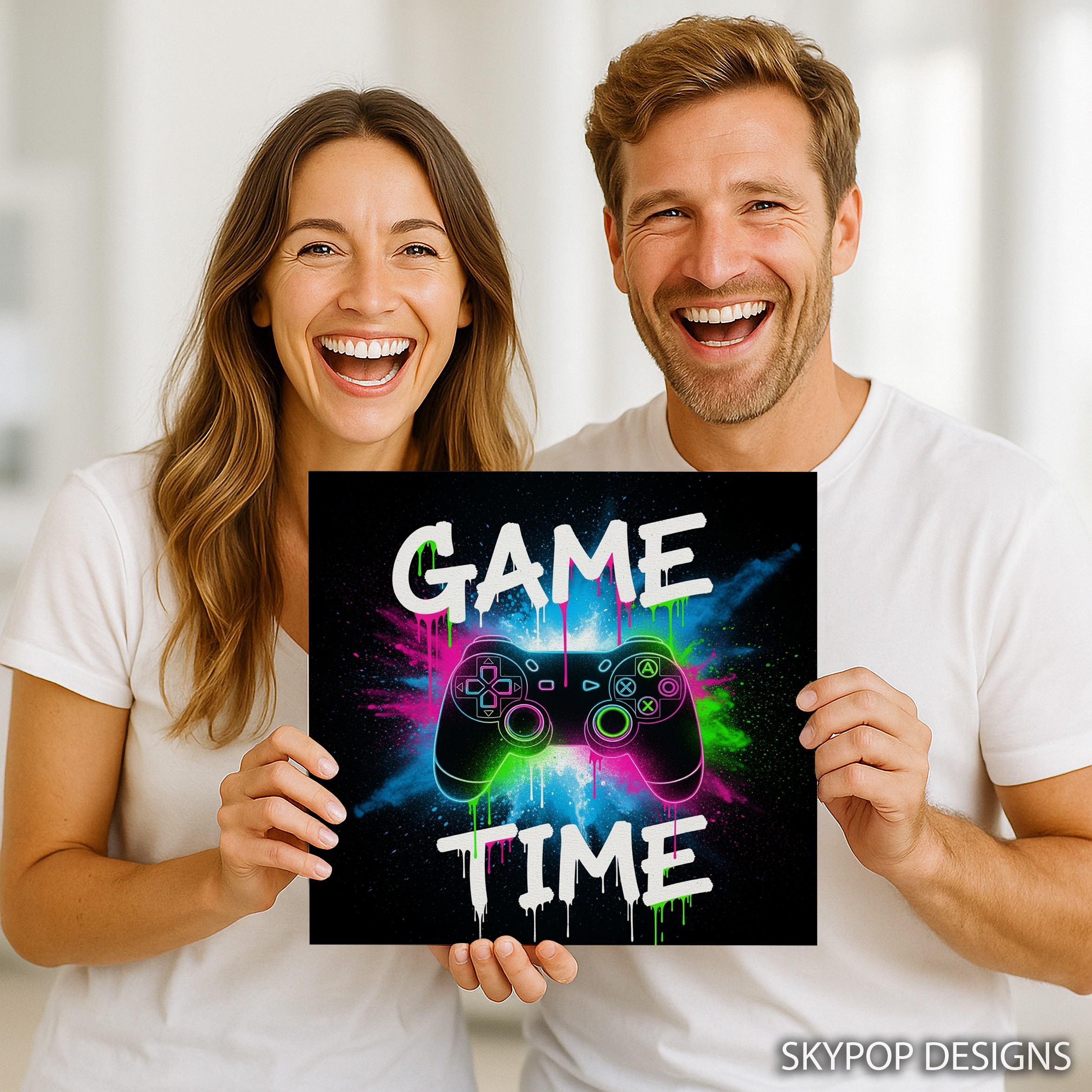 9.jpg Neon Gaming Controller Art