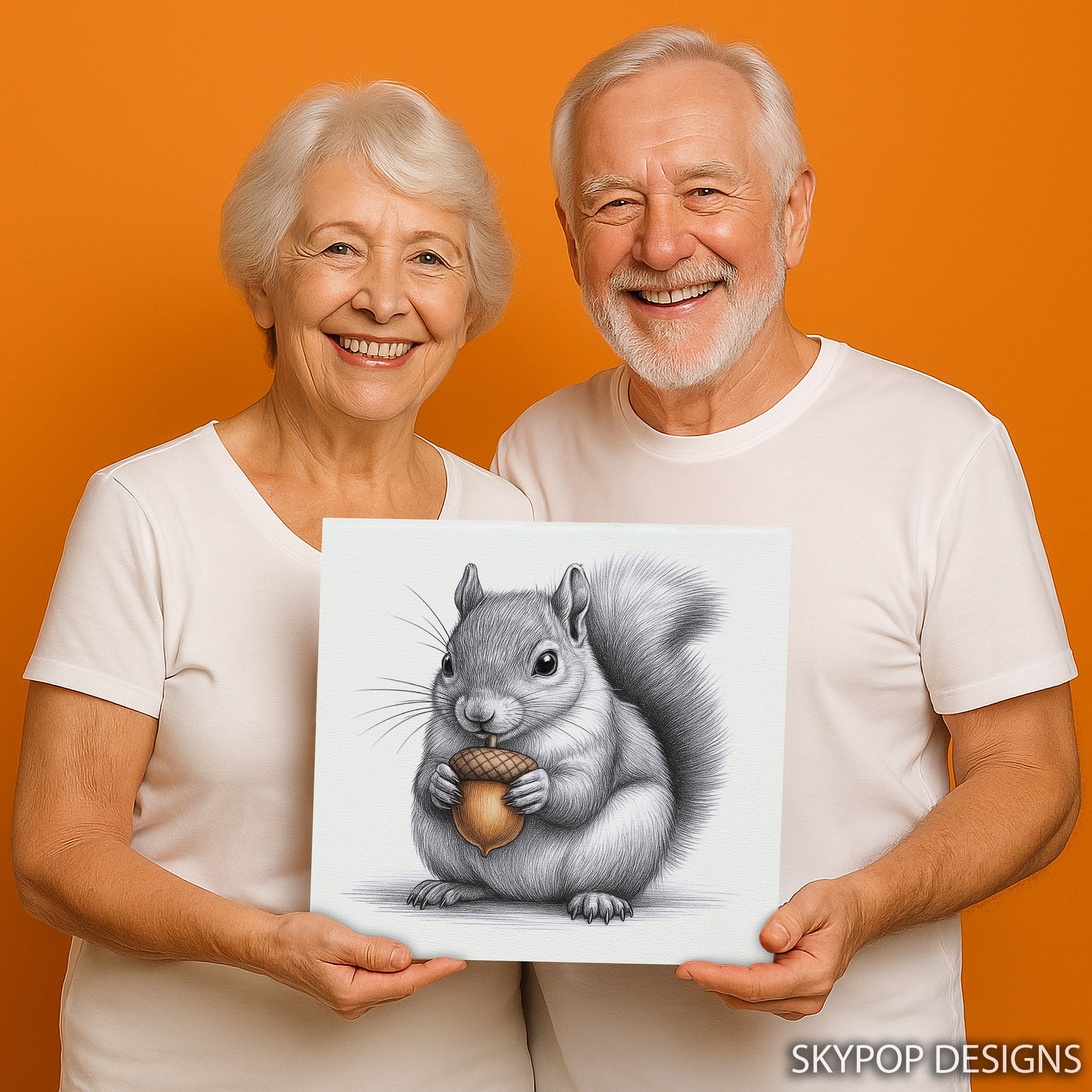 9.jpg Squirrel Acorn Art