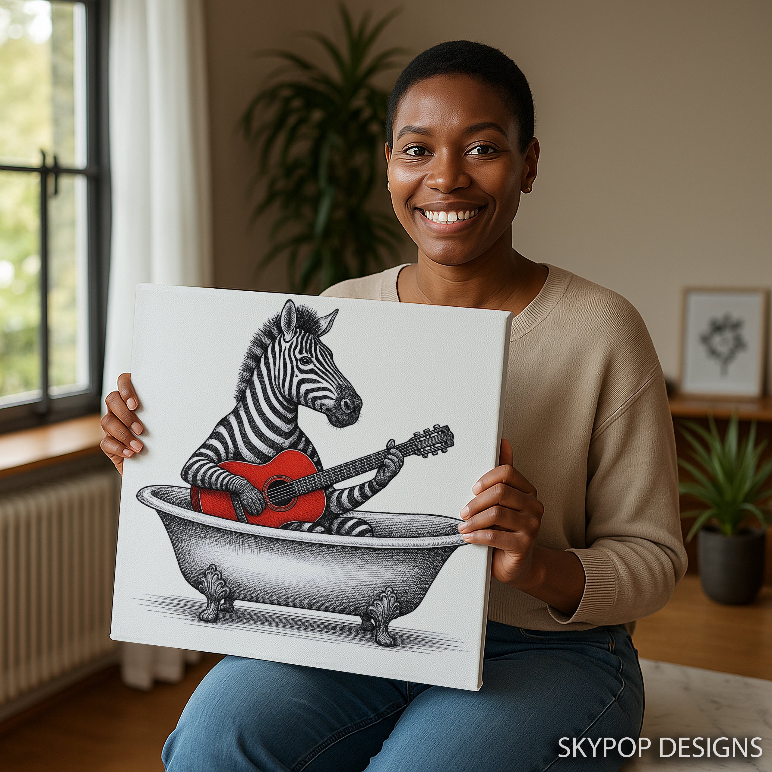 9.jpg Zebra Guitar Art