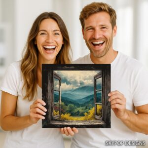 Mountain Window View Art