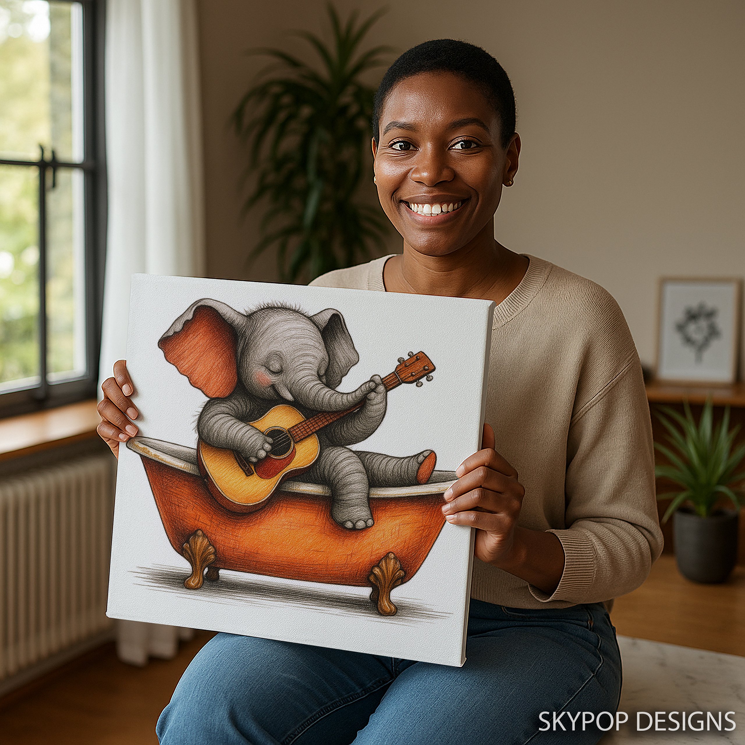 9.jpg Elephant Guitar Bath Art