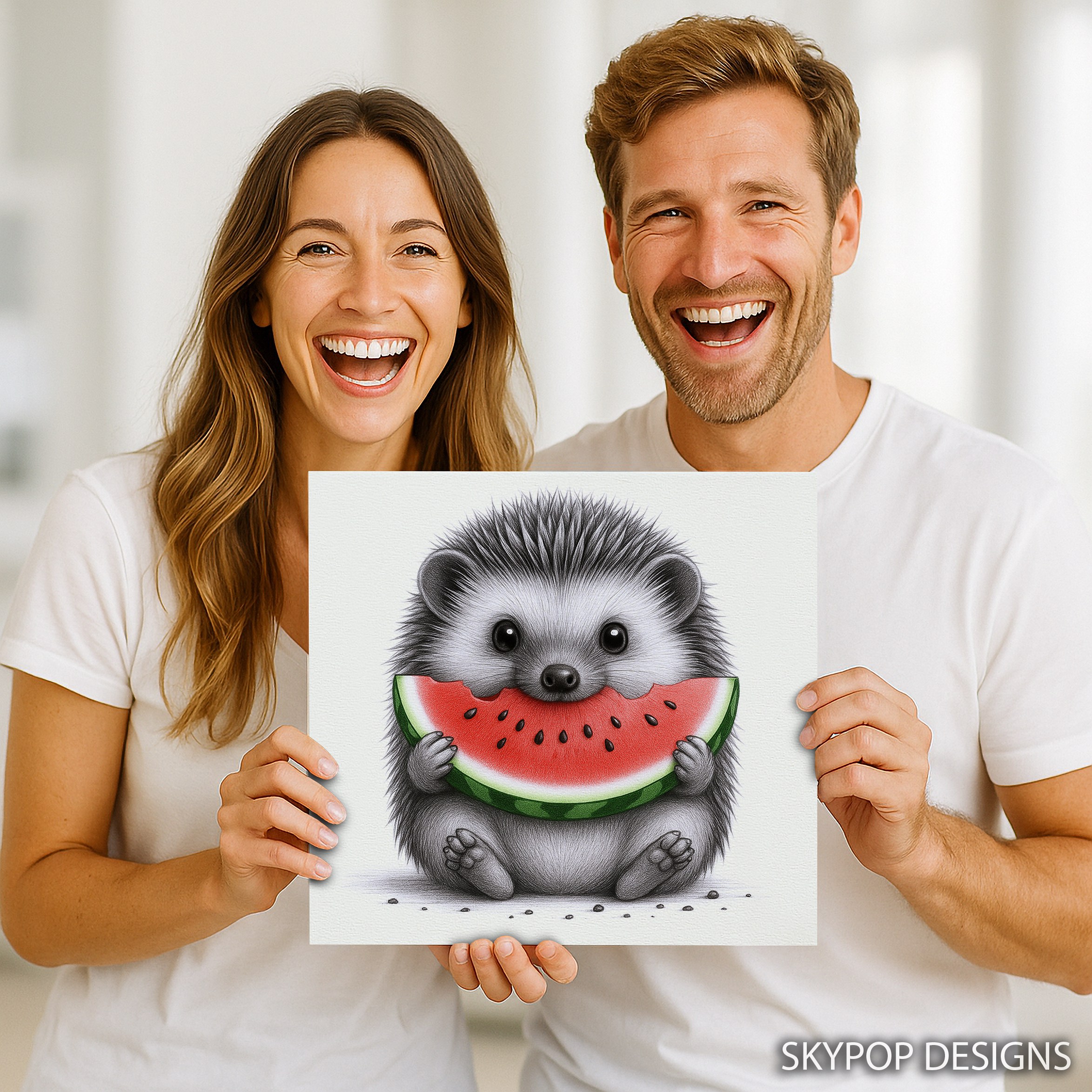 9.jpg Hedgehog Watermelon Art