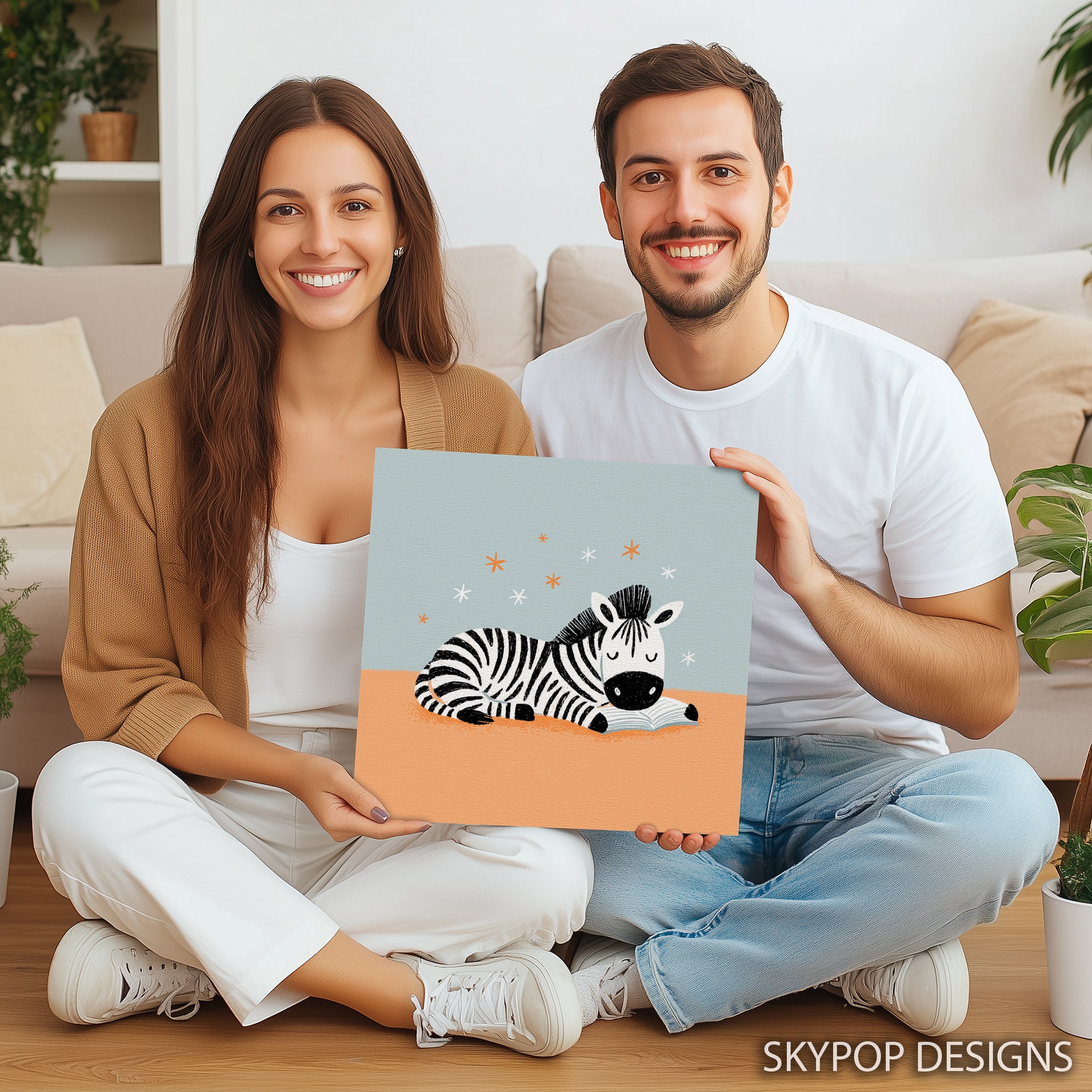 9.jpg Zebra Reading Art