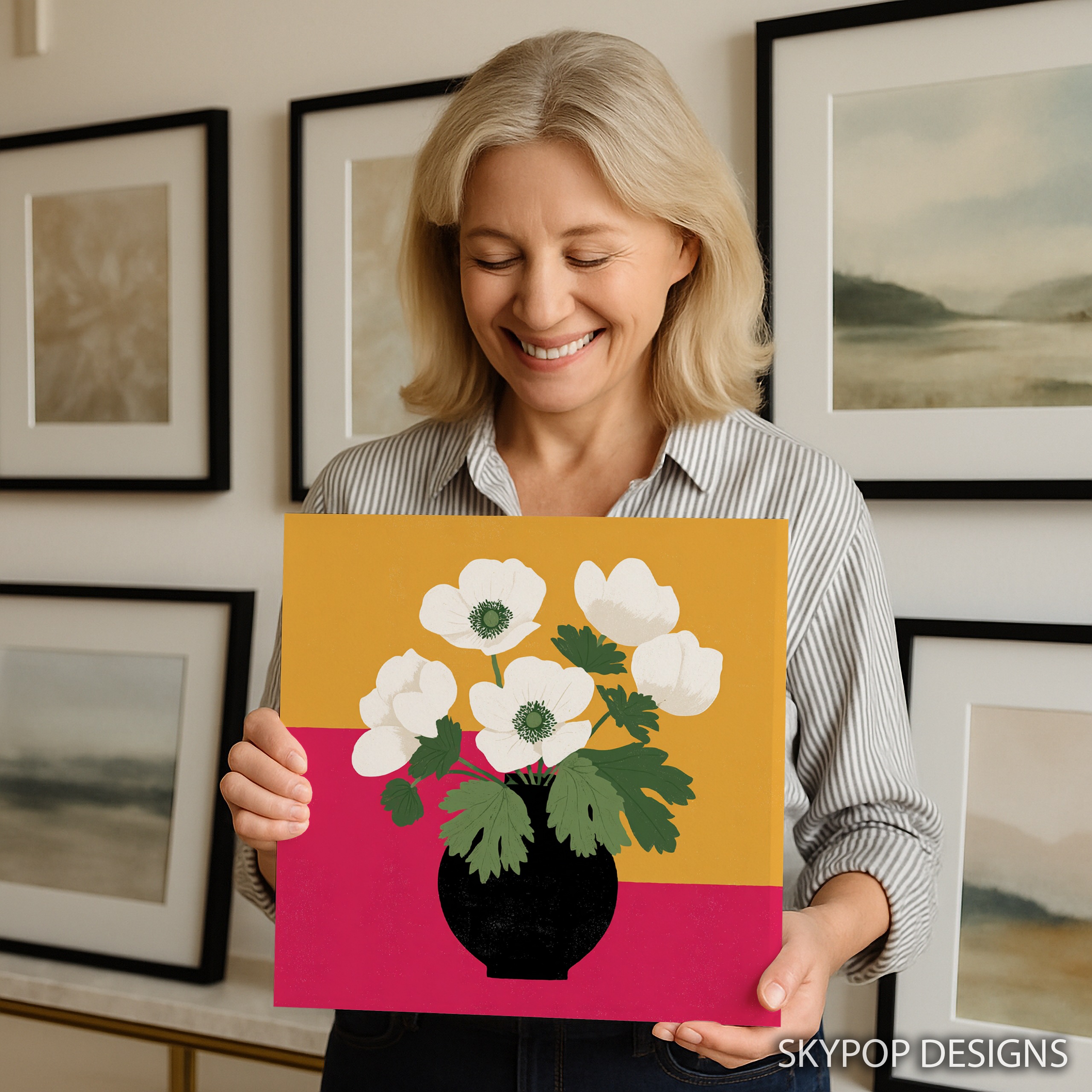 9.jpg White Anemone Flower Art