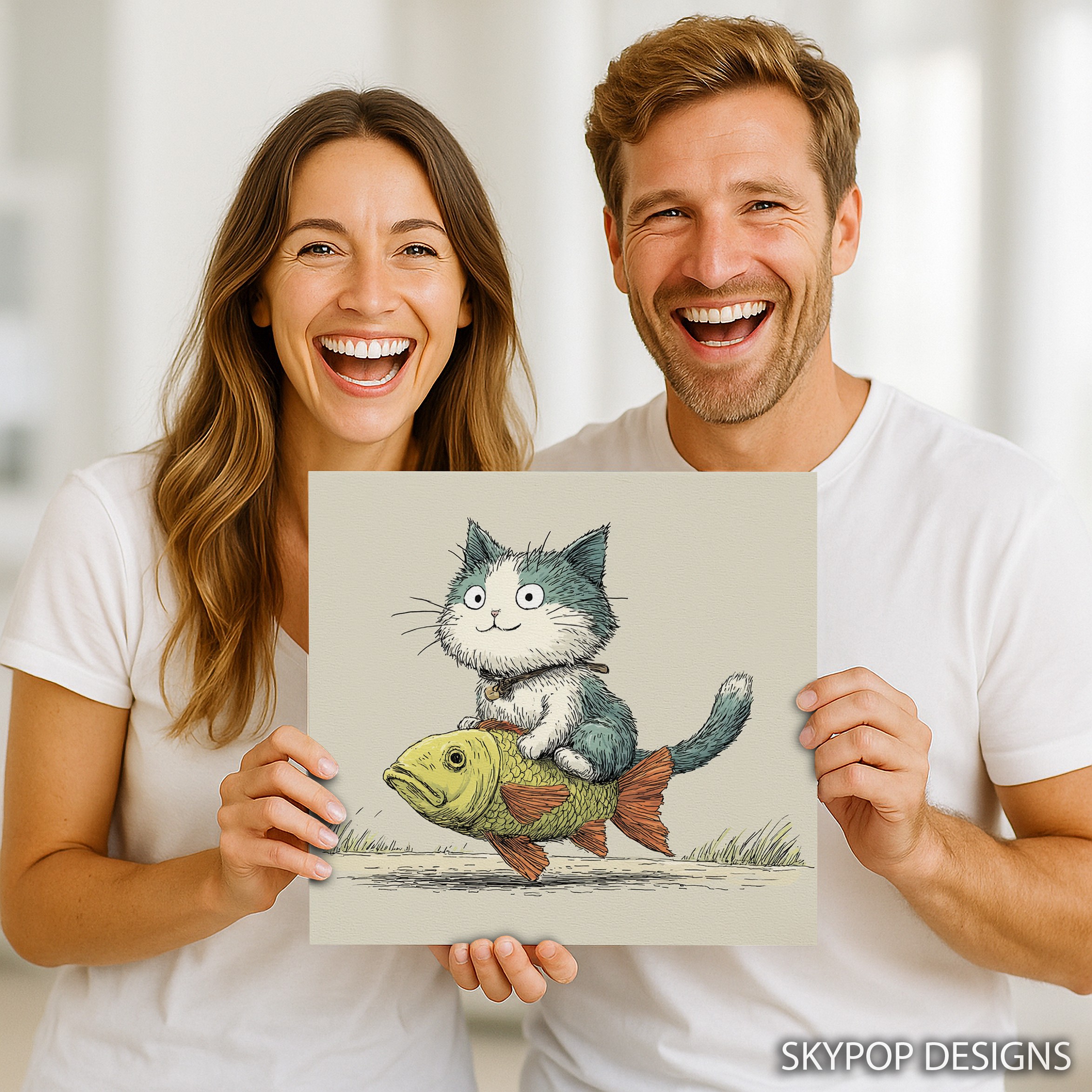 9.jpg Cat Fish Ride Art
