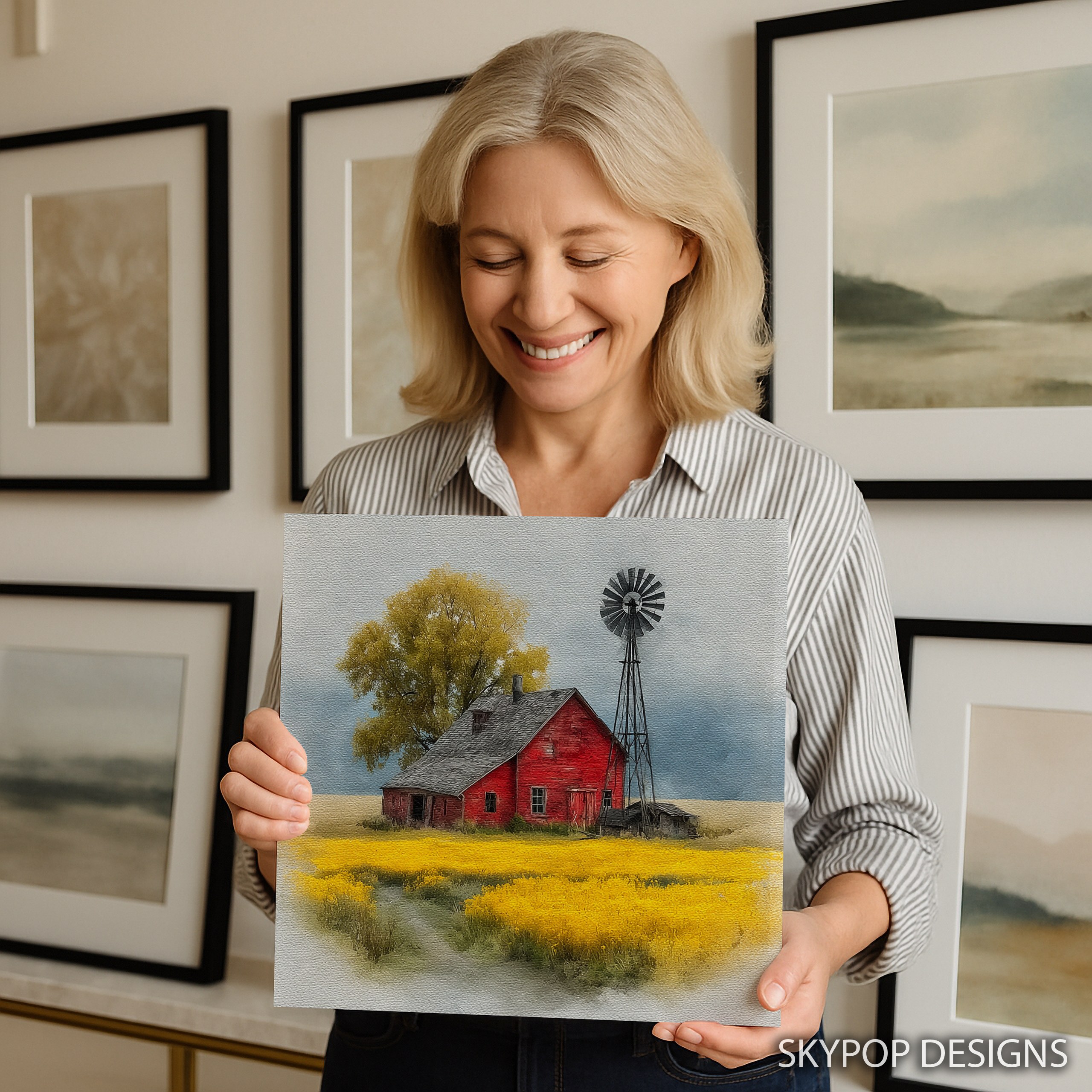 9.jpg Classic Red Barn Windmill Art