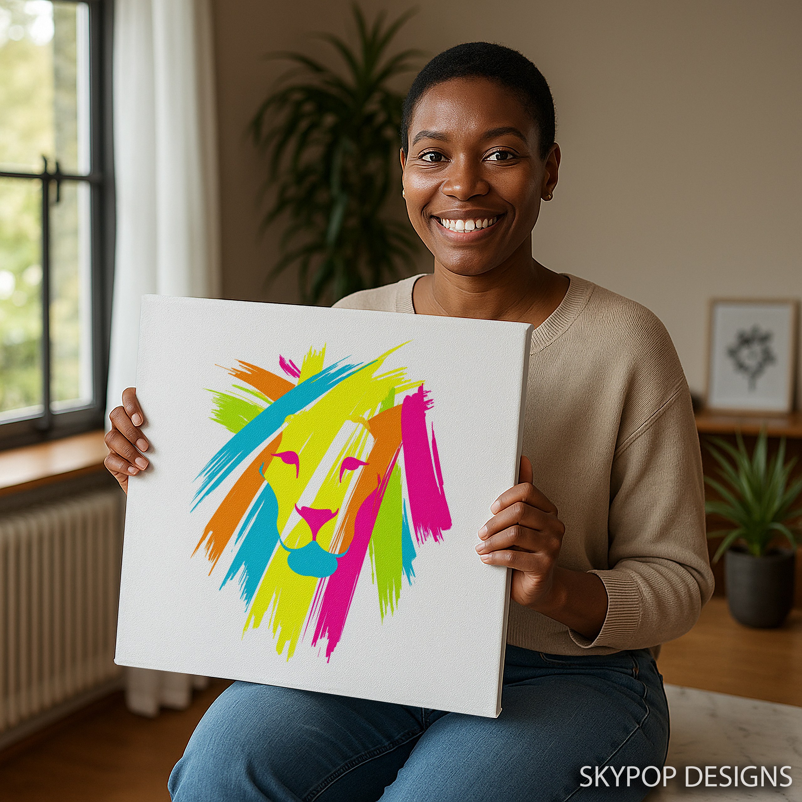 9.jpg Colorful Lion Art