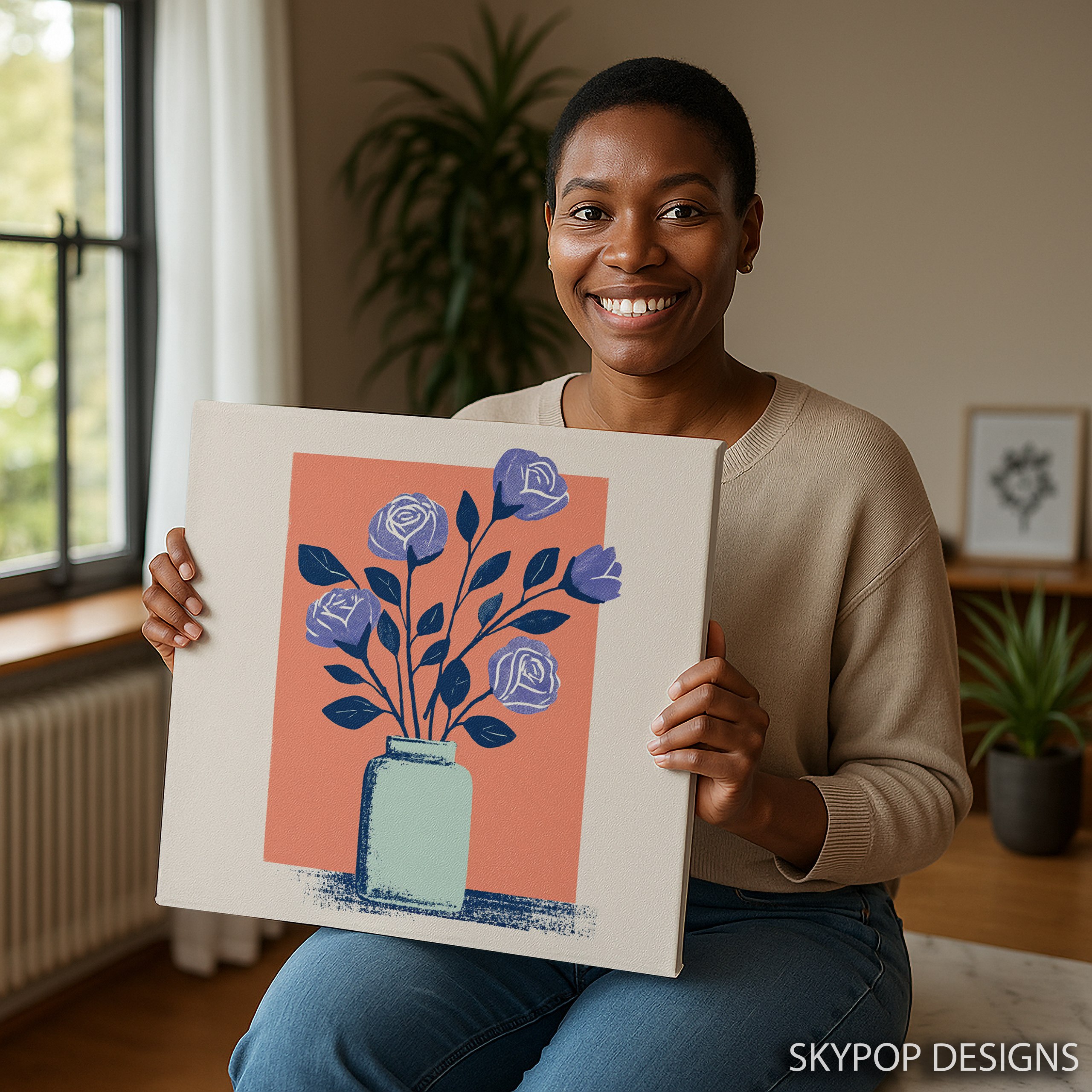 9.jpg Retro Rose Vase Art
