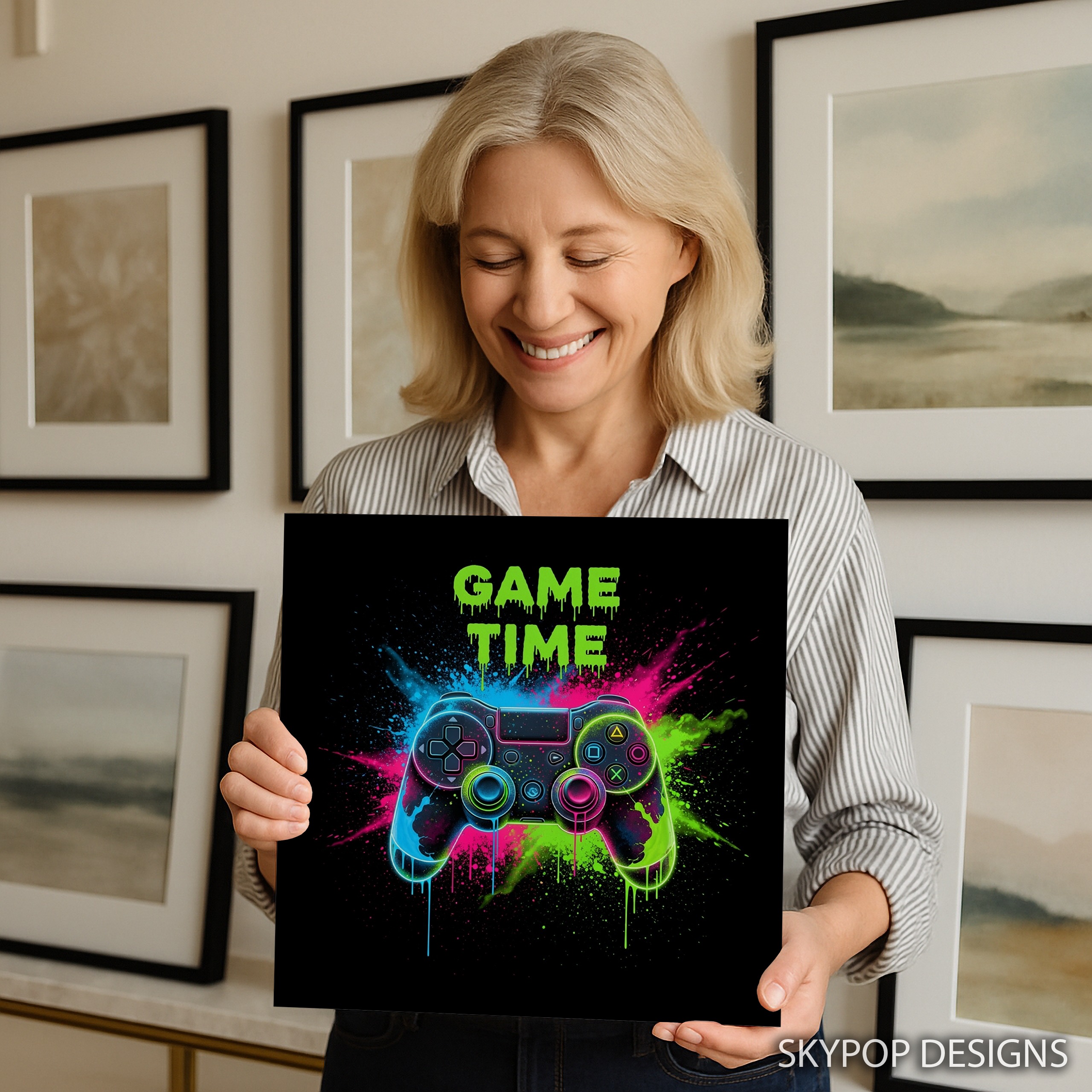 9.jpg Neon Gamer Controller Art