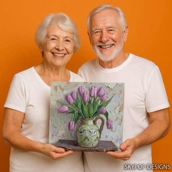 Pink Tulips Pitcher Art