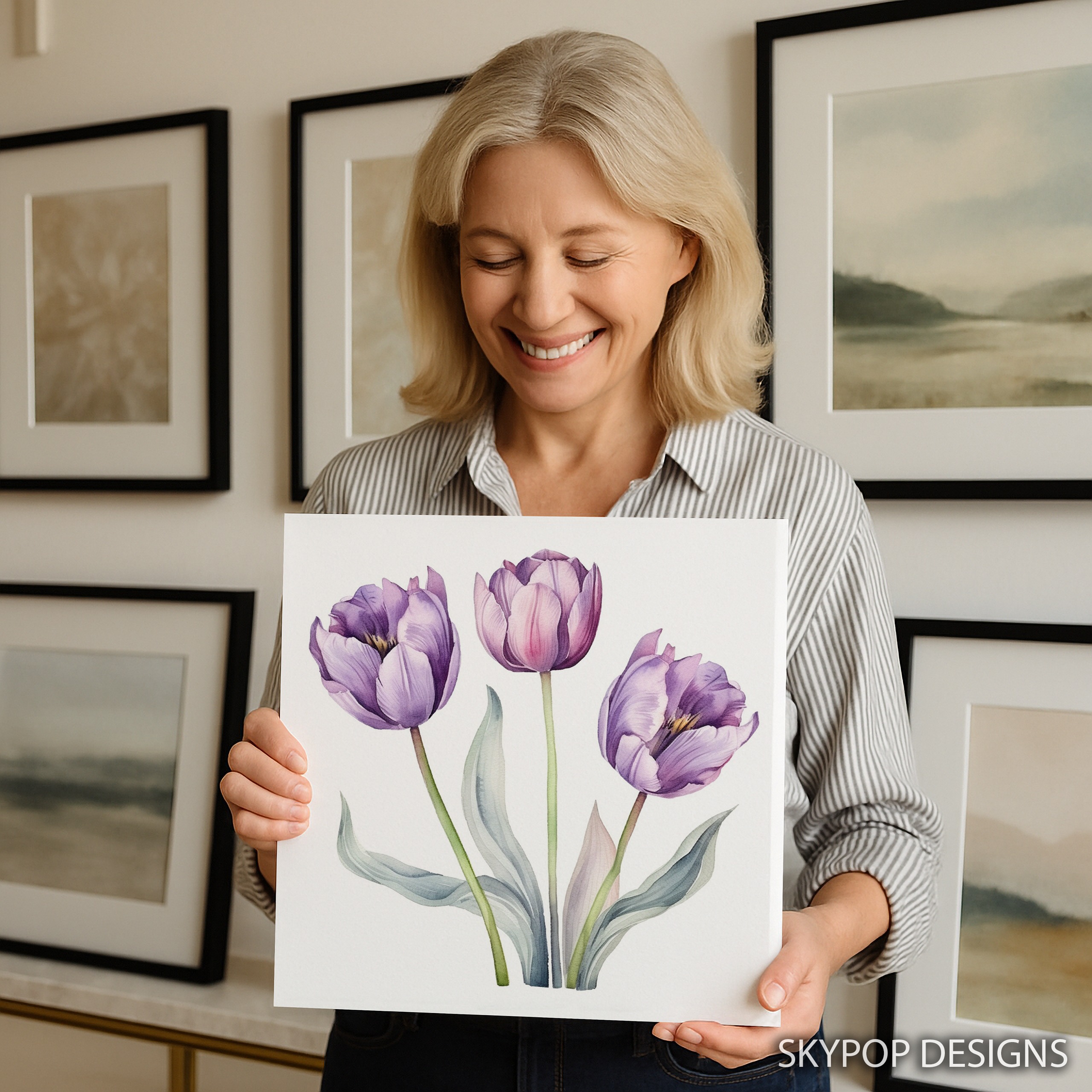 9.jpg Purple Tulip Art
