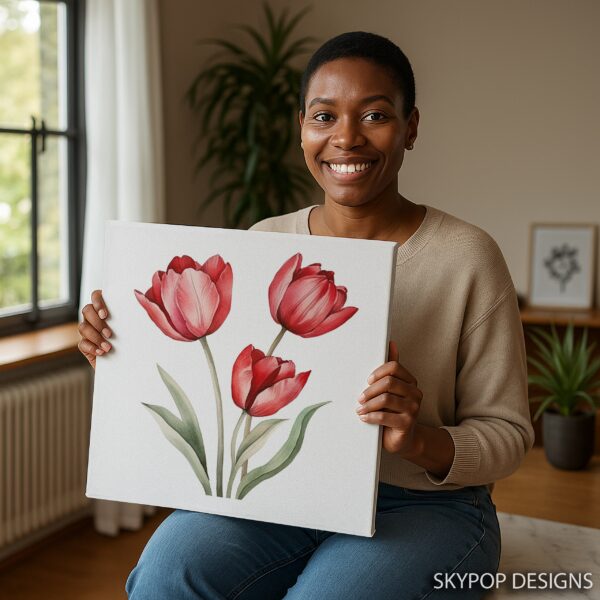 Red Tulip Garden Art