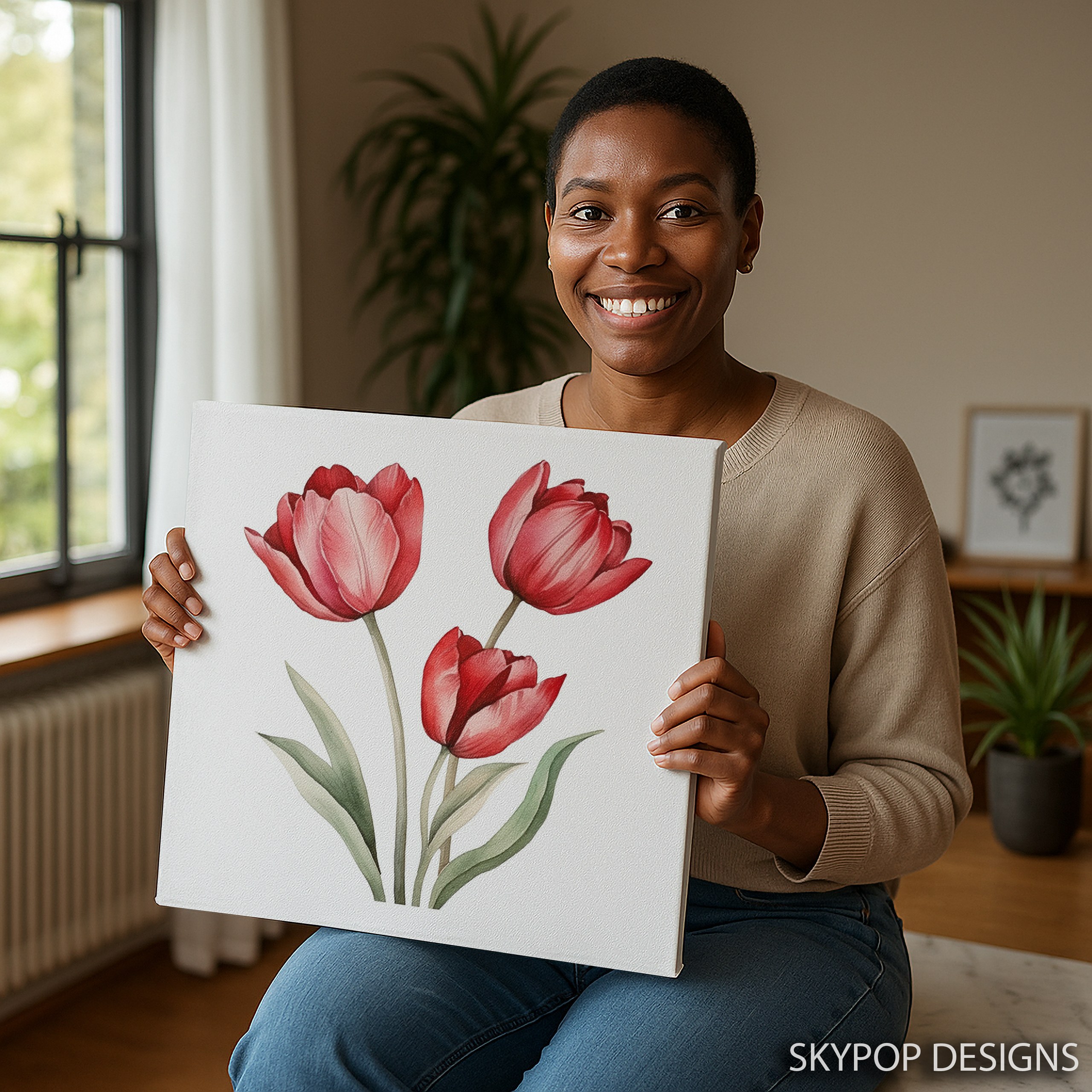 9.jpg Red Tulip Garden Art