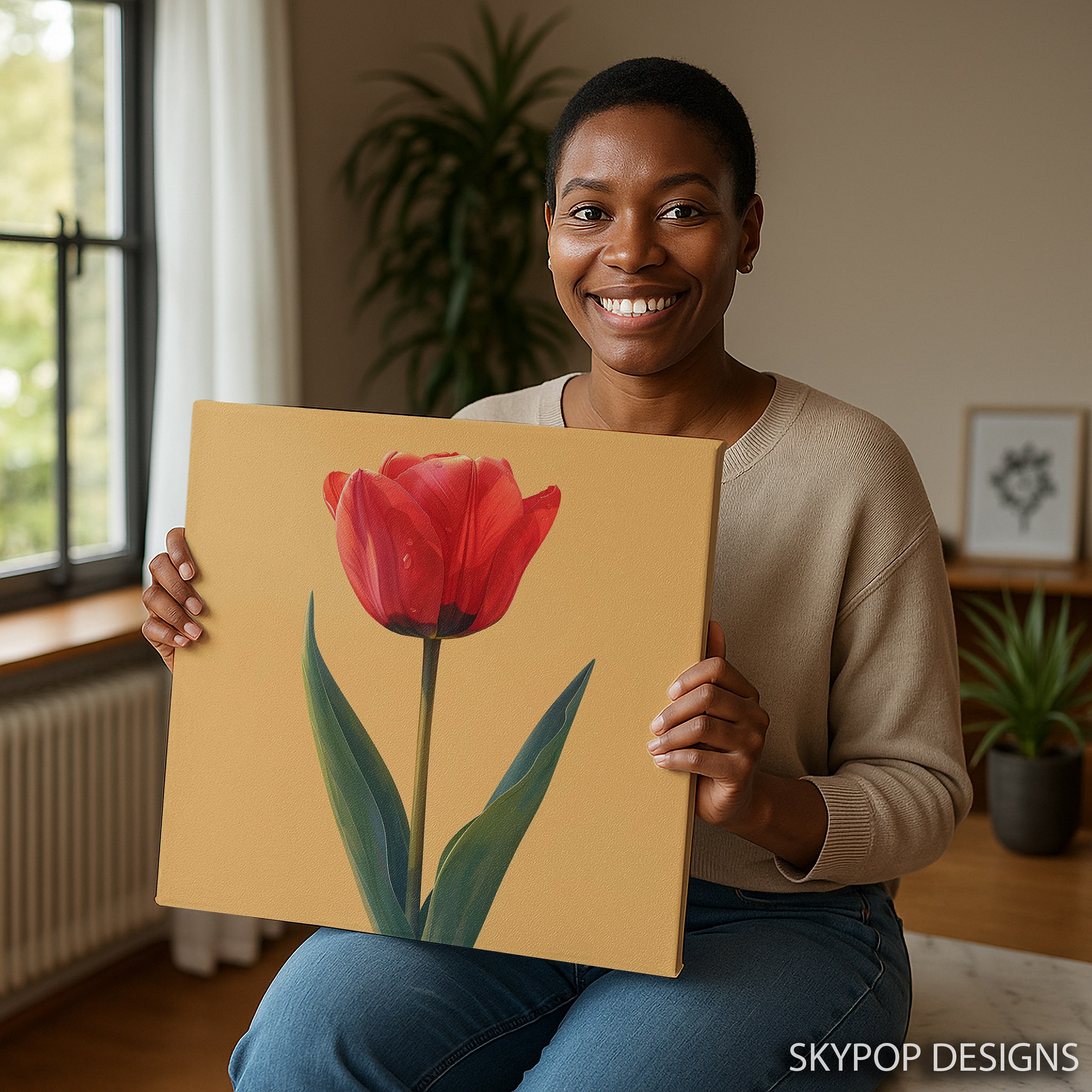 9.jpg Red Tulip Bloom Art