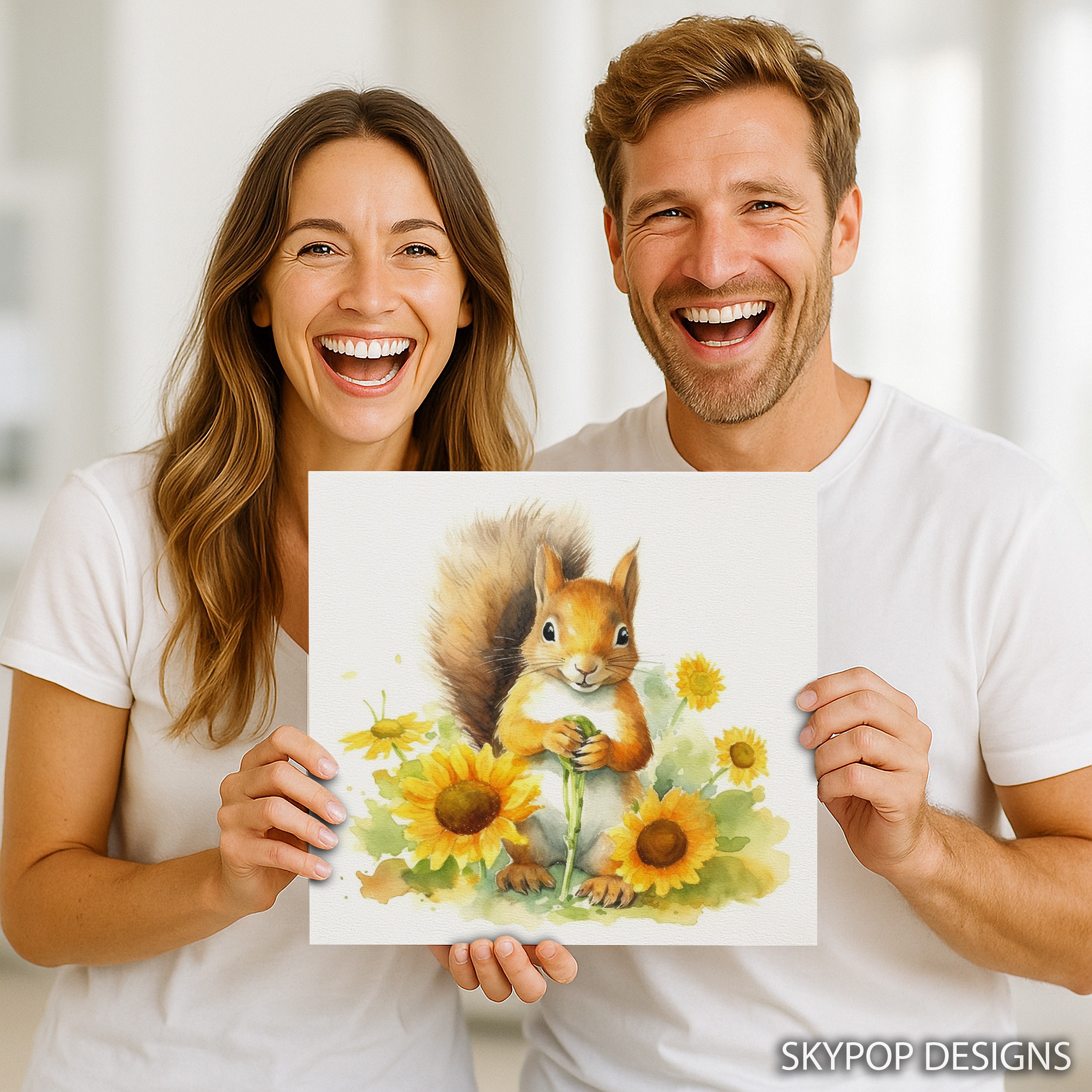 9.jpg Squirrel Sunflower Art