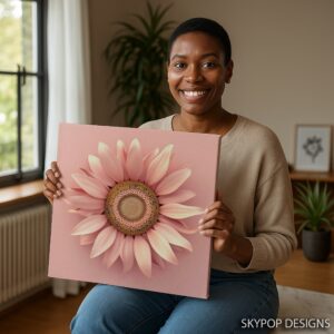 Pink Sunflower Bloom Art
