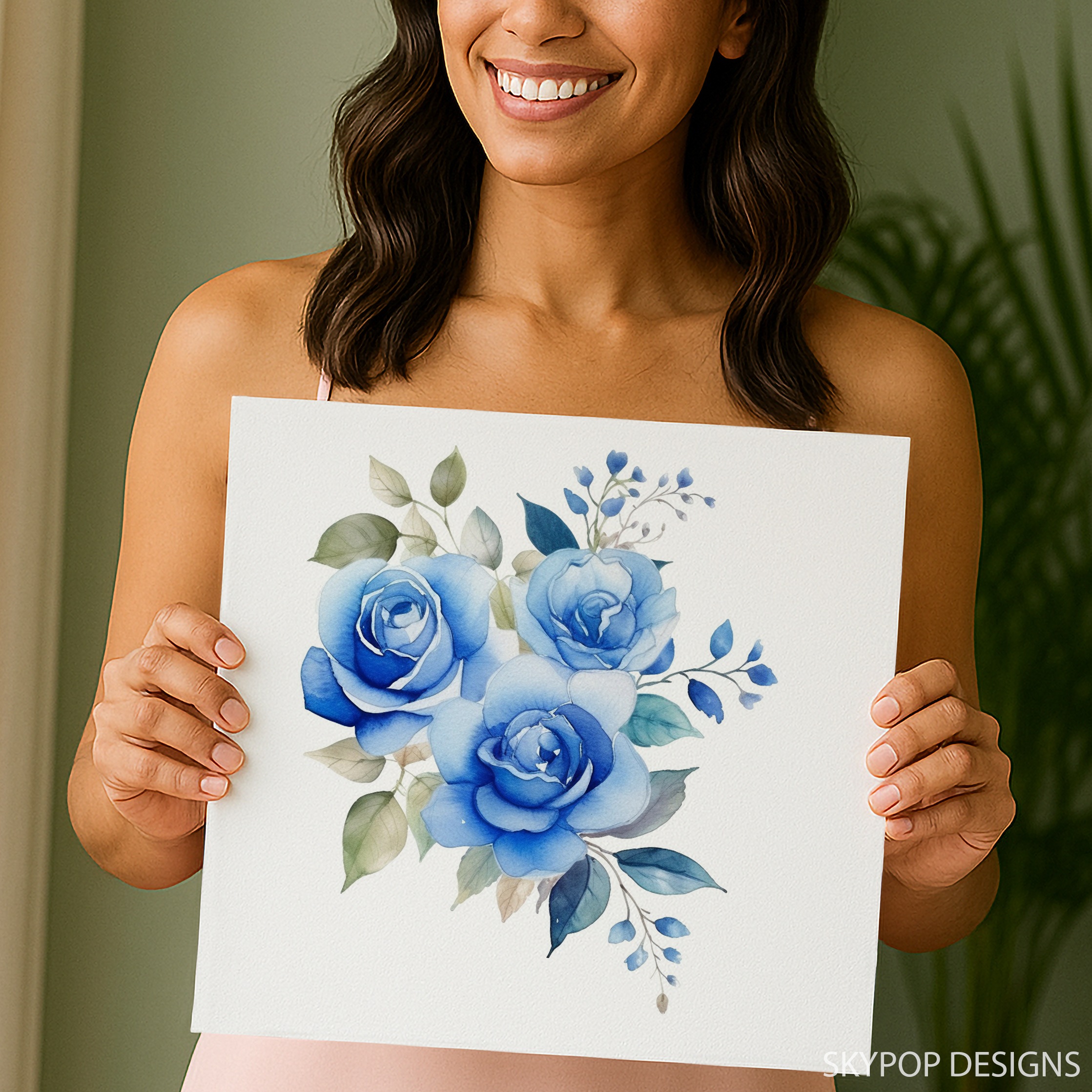 9.jpg Blue Rose Bouquet Art