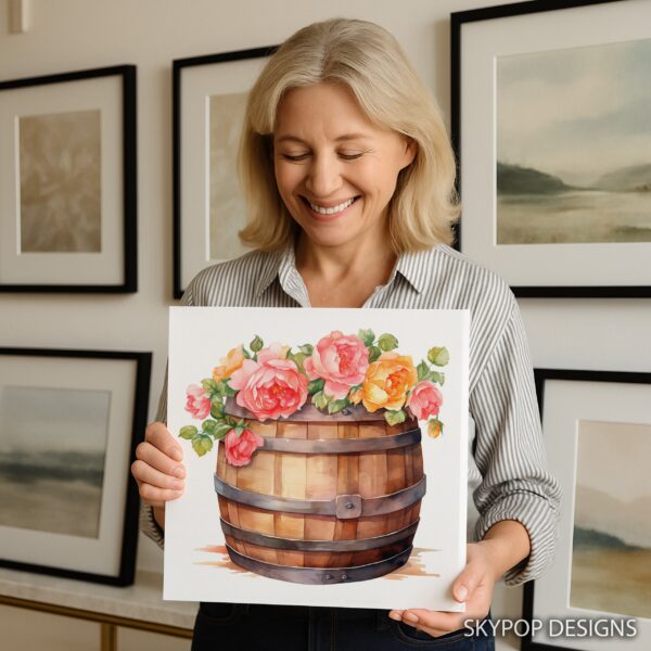 Roses in Barrel Art