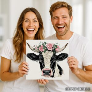 Highland Cow Rose Art