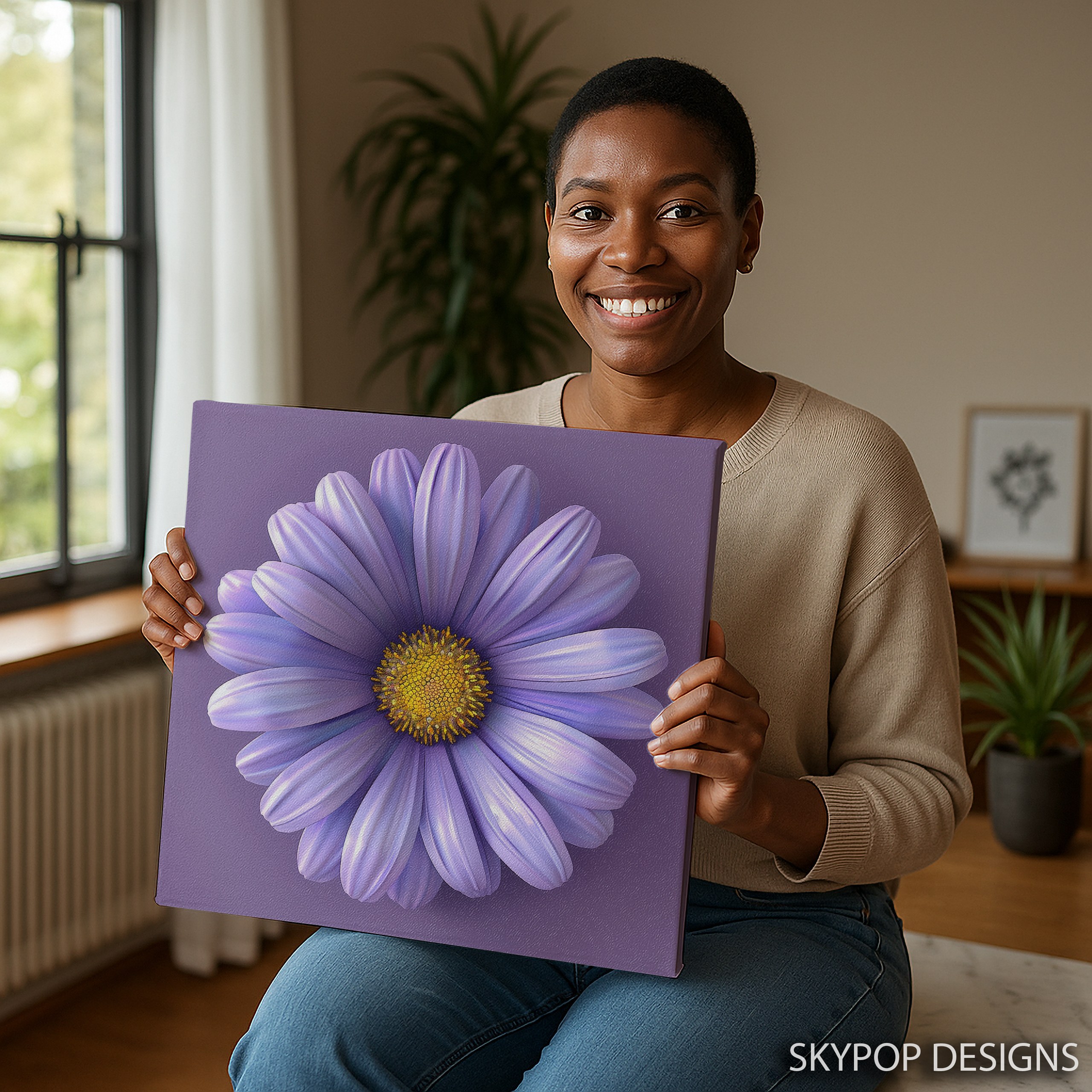 9.jpg Lavender Daisy Bloom Art