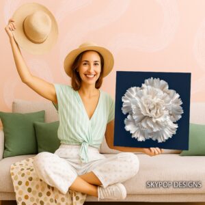 White Carnation Flower Art