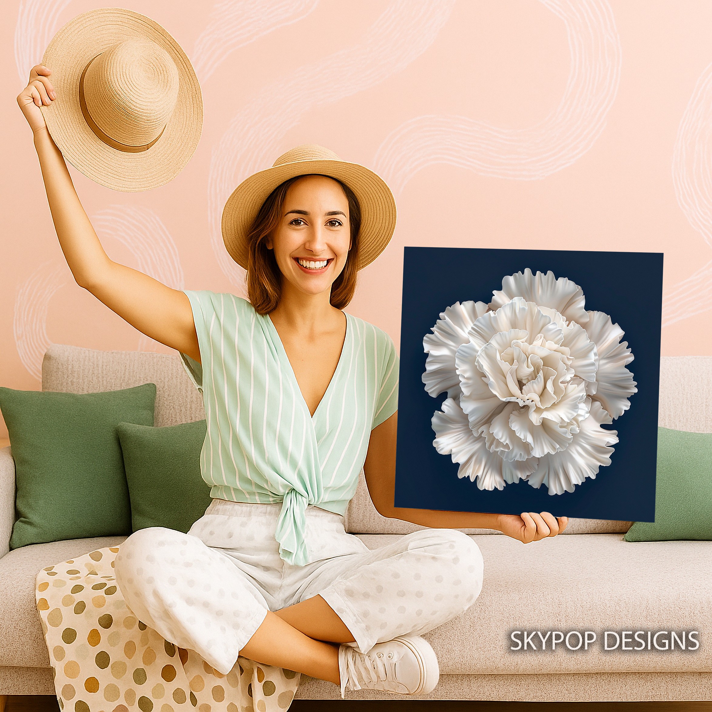 9.jpg White Carnation Flower Art