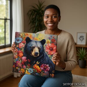 Bear Amongst Flowers Art