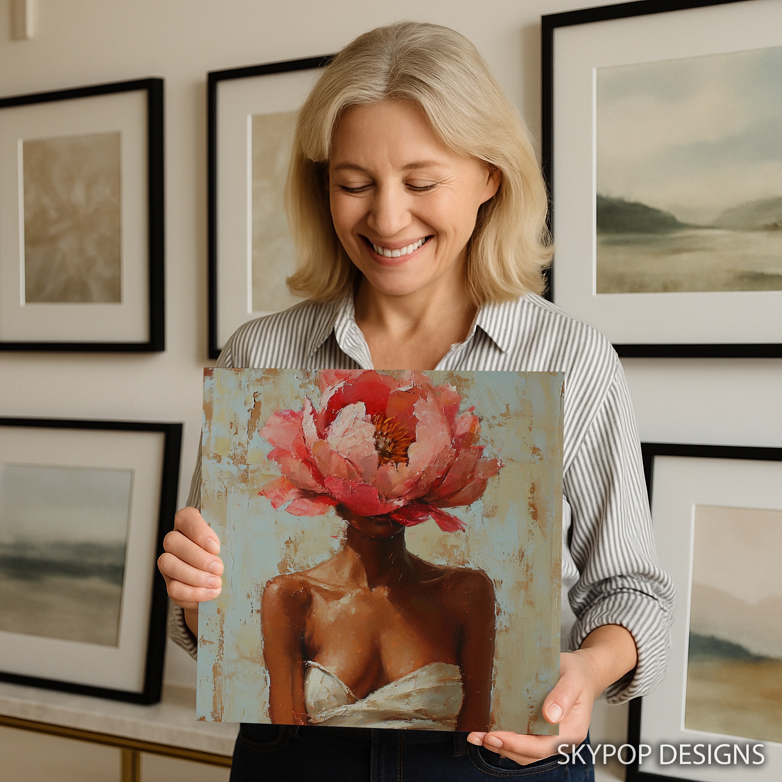 9.jpg Peony Bloom Woman Art