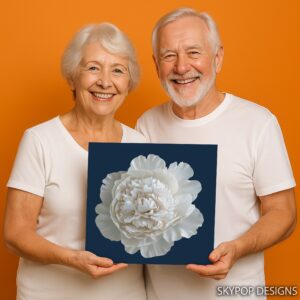 White Peony Bloom Art