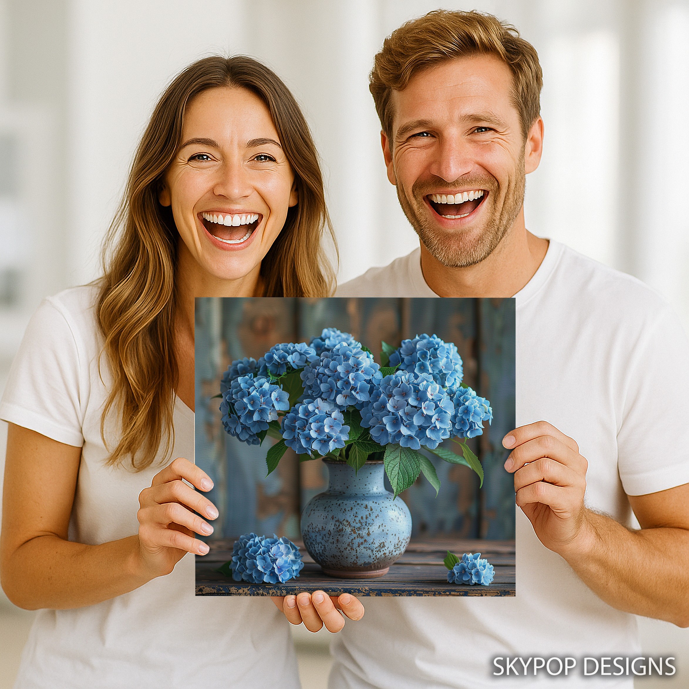 9.jpg Blue Hydrangea Vase Art
