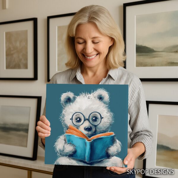 Bear Reading Book Art