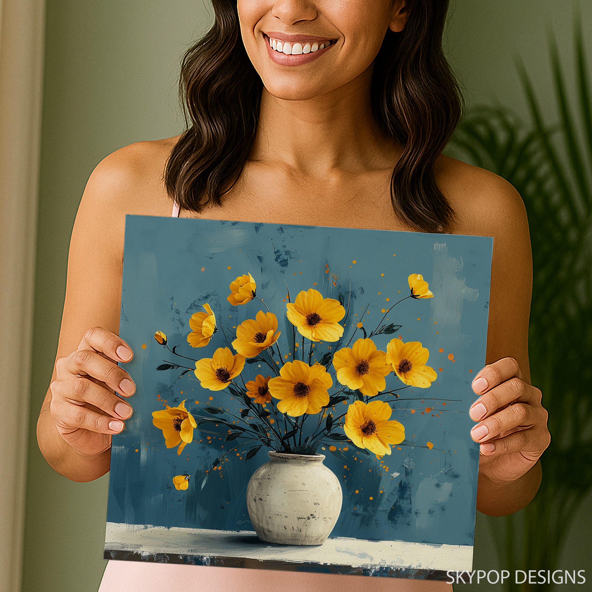 9.jpg Yellow Cosmos Flower Art