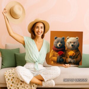 Bear with Roses Art