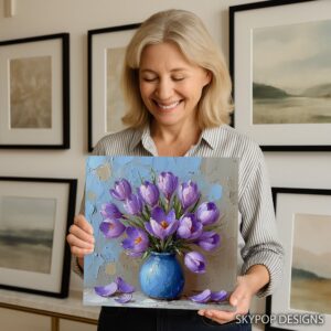 Purple Crocus Vase Art