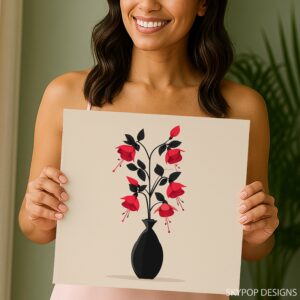 Fuchsia Bloom Vase Art