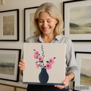 Pink Hibiscus Vase Art