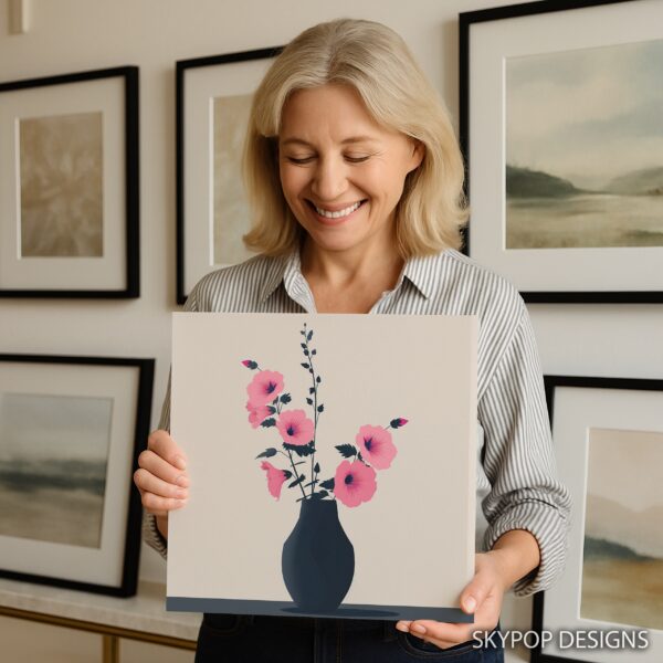 Pink Hibiscus Vase Art