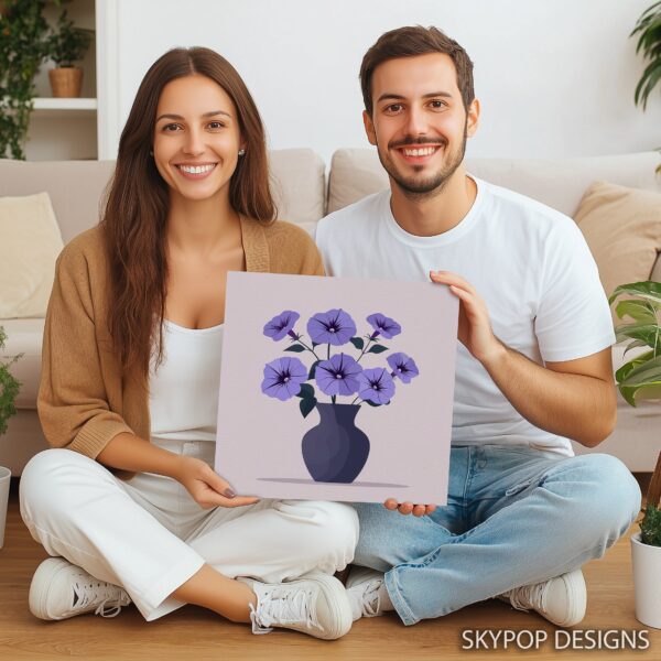 Purple Petunias Vase Art