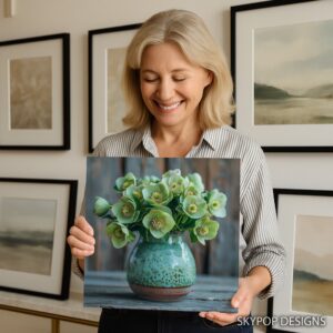 Hellebore Blooms Vase Art