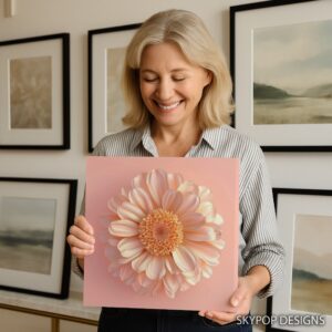 Peachy Dahlia Bloom Art