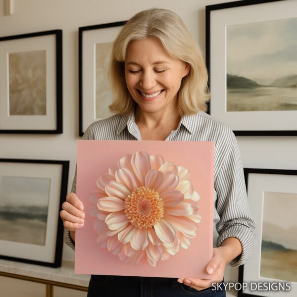 Peachy Dahlia Bloom Art