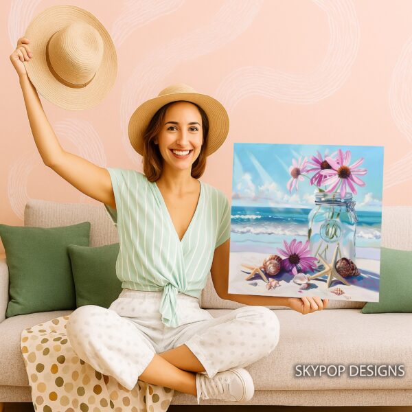 Coneflower Jar Art
