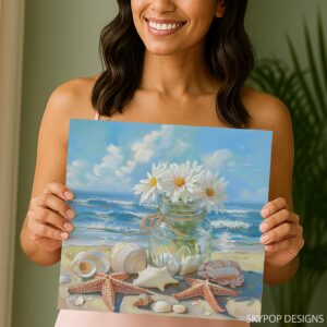 Starfish Daisy Jar Art