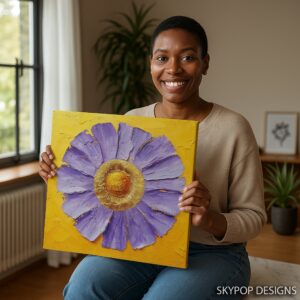 Purple Daisy Art