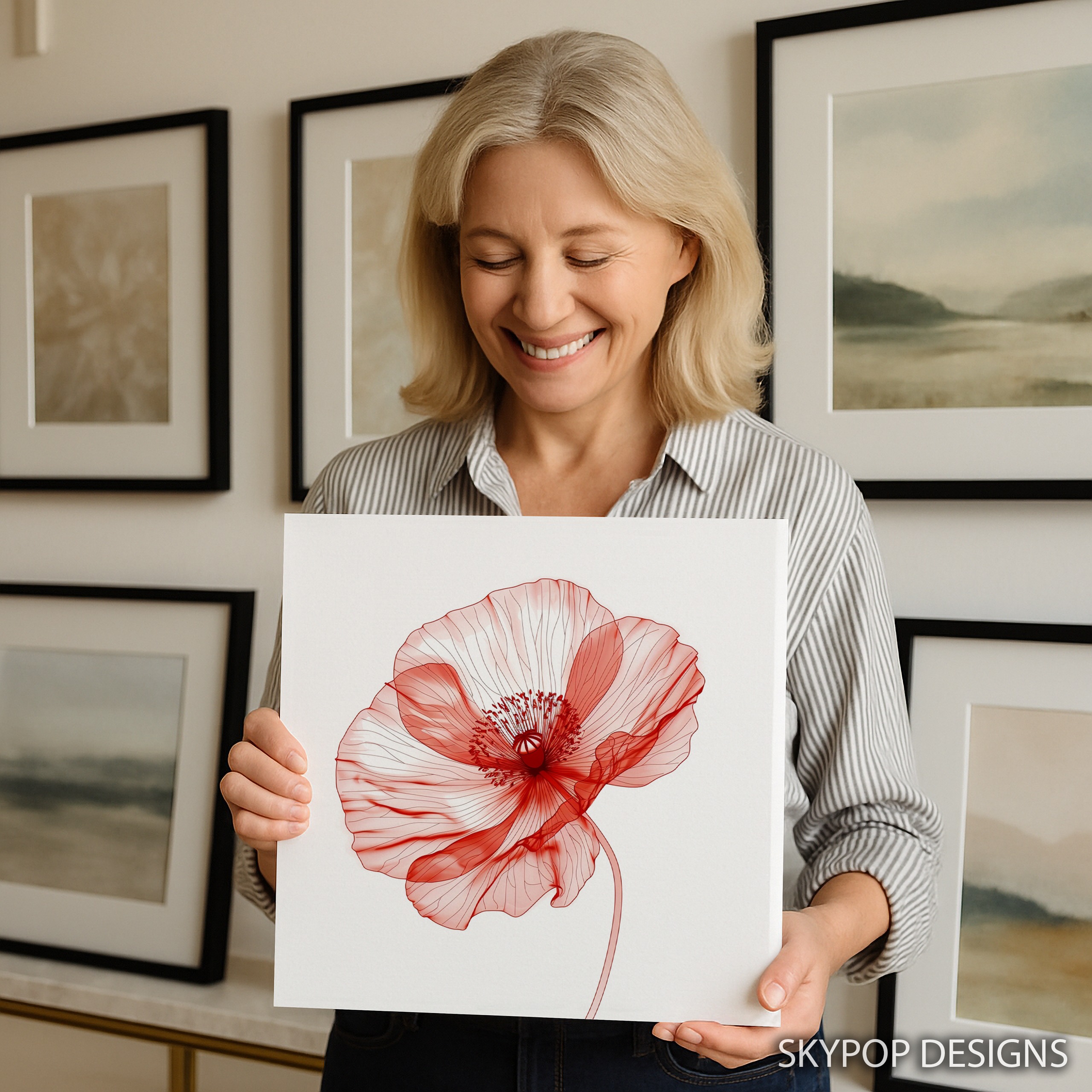 9.jpg Red Poppy Flower Art