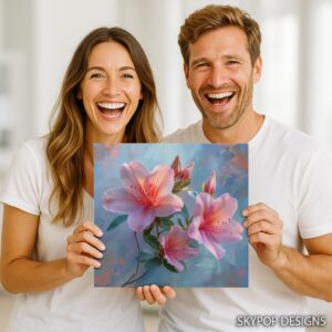 Pink Azalea Blooms Art